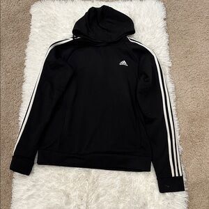 Adidas Black Pullover with 3 White stripes